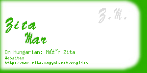 zita mar business card